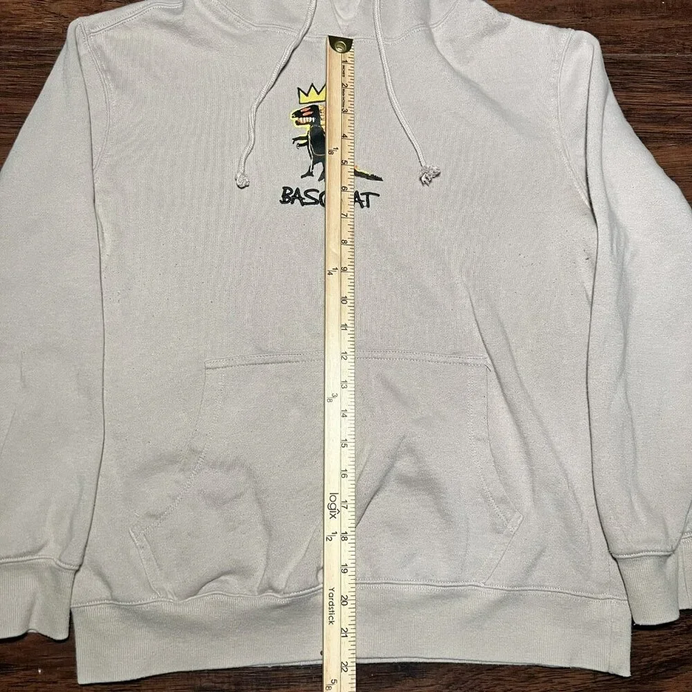 Jean-Michel Basquiat Long Sleeve Hoodie Dinosaur T-Rex Men’s Size Medium - Picture 5 of 8